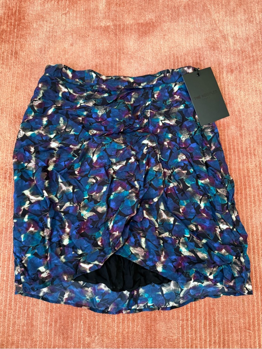The Kooples Blue Floral High-Low Mini Skirt